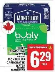 Food Basics Bubly Sparkling Water & Montellier Carbonated Water offer