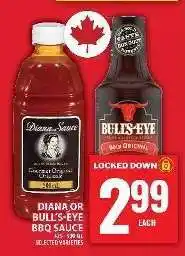 Food Basics DIANA OR BULL’S-EYE BBQ SAUCE offer
