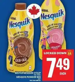 Food Basics Nestlé Nesquik Syrup & Powder Mix offer