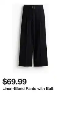 H&M Linen-Blend Pants with Belt offer