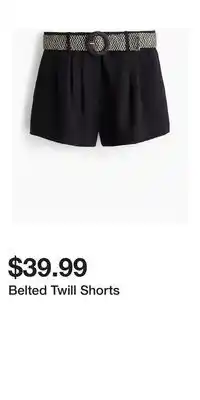 H&M Belted Twill Shorts offer