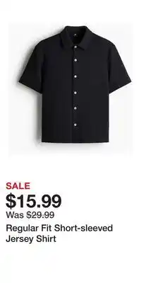 H&M Regular Fit Short-sleeved Jersey Shirt offer