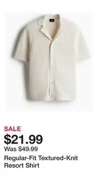 H&M Regular-Fit Textured-Knit Resort Shirt offer