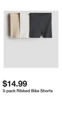H&M 3-pack Ribbed Bike Shorts offer