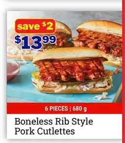 M & M Food Market Boneless Rib Style Pork Cutlettes offer
