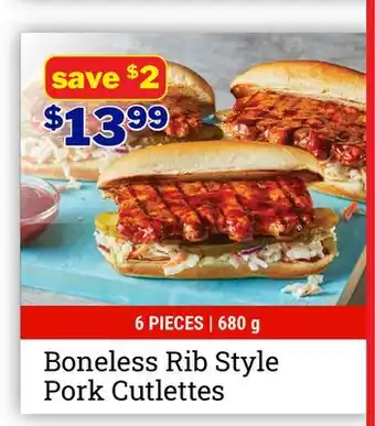 M & M Food Market Boneless Rib Style Pork Cutlettes offer