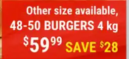 M & M Food Market Fully Cooked Tasty Burgers offer