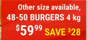 M & M Food Market Fully Cooked Tasty Burgers offer