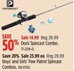 Canadian Tire PROFISHIENCY Dock Spincast Combo offer
