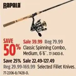 Canadian Tire Rapala Classic Spinning Combo offer