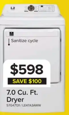 Leon's 7.0 Cu. Ft. Dryer offer