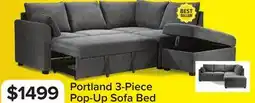 Leon's Portland 3-Piece Sectional with Left-Facing Pop-Up Bed - Grey offer