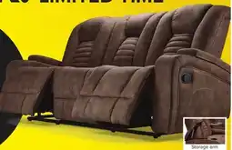 Leon's Dallas Reclining Sofa With Drop Down Table- Mocha offer