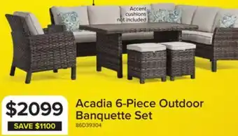 Leon's Acadia 6-Piece Outdoor Banquette Set - Grey, Beige offer