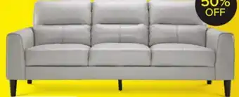 Leon's Verissimo Leather Sofa - Silver offer