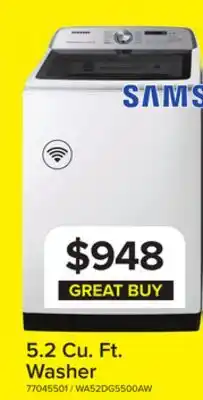 Leon's Samsung 5.2 Cu. Ft. Washer offer