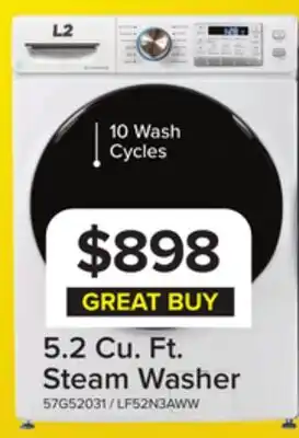 Leon's L2 White Front Load Washer (5.2 Cu. Ft) - LF52N3AWW offer