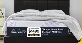 Leon's Tempur-Pedic React 2.0 Medium Twin Mattress 10 inches offer