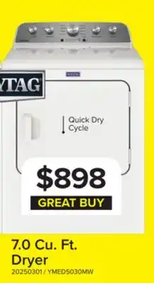 Leon's Maytag White Electric Dryer with Extra Power (7.0 cu. ft.) - YMED5030MW offer