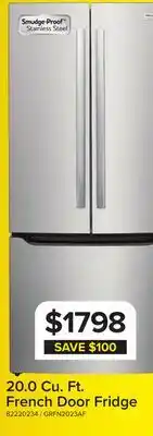 Leon's Frigidaire Gallery Smudge-Proof Stainless Steel French Door Refrigerator (20 Cu. Ft.) - GRFN2023AF offer