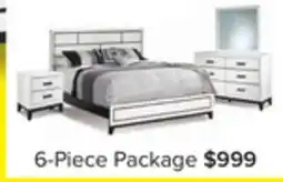 Leon's Fog 6-Piece Full Bedroom Package - White, Black offer