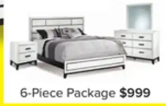 Leon's Fog 6-Piece Full Bedroom Package - White, Black offer