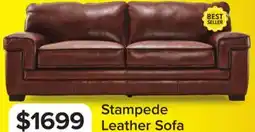 Leon's Stampede Leather Sofa - Chestnut offer