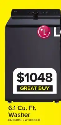 Leon's LG Matte Black Top Load Washer with 4-Way Agitator (6.1 cu. ft.) - WT8405CB offer