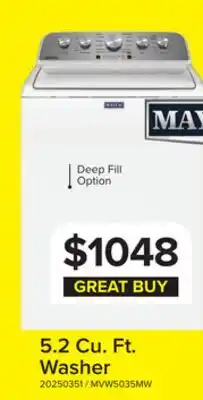 Leon's Maytag White Top Load Washer with Deep Fill - (5.2 cu. ft.) - MVW5035MW offer