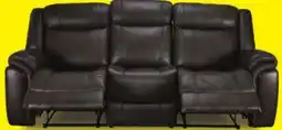 Leon's Plaza Leather Reclining Sofa - Grey offer