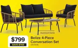 Leon's Belize 4 - Piece Outdoor Conversation Set - Beige & Black offer