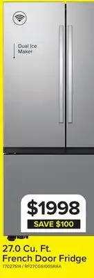 Leon's Samsung Stainless Steel Counter Depth 36 French Door Refrigerator (27cu.ft) - RF27CG5100SRAA offer