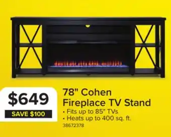 Leon's Cohen 78 Fireplace TV Stand - Grey offer