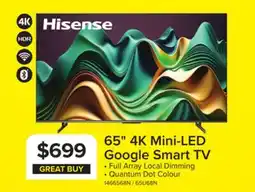 Leon's Hisense 65 4K Smart Mini-LED MR240 QLED TV - 65U68N offer