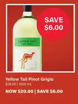 LCBO Yellow Tail Pinot Grigio offer