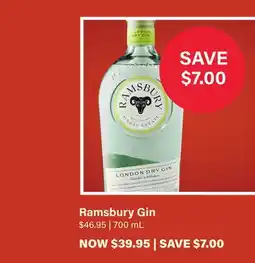 LCBO Ramsbury Gin offer