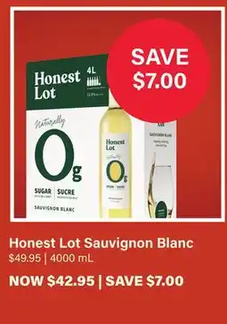 LCBO Honest Lot Sauvignon Blanc offer