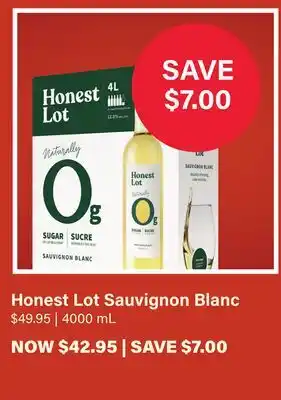 LCBO Honest Lot Sauvignon Blanc offer