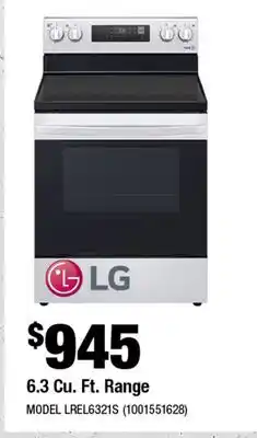 Home Depot 6.3 Cu. Ft. Range offer