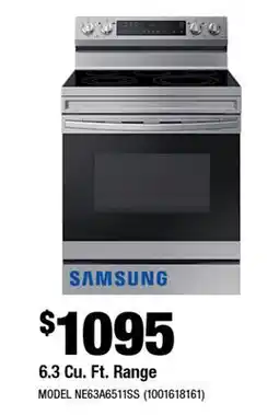 Home Depot SAMSUNG 6.3 Cu. Ft. Range offer
