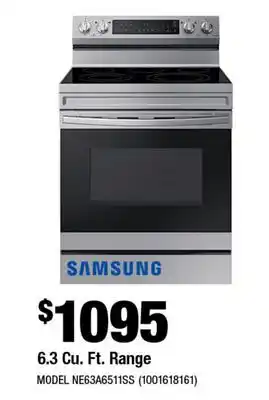 Home Depot SAMSUNG 6.3 Cu. Ft. Range offer