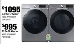 Home Depot 5.2 Cu. Ft. Washer offer