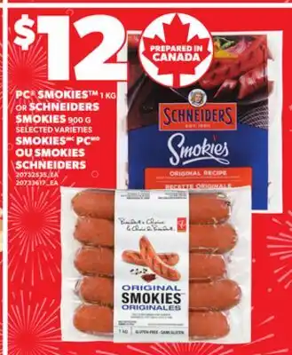 Independent City Market SMOKIES PC, 1 KG OU SMOKIES SCHNEIDERS, 900 G offer