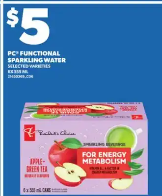 Independent City Market PC FUNCTIONAL SPARKLING WATER, 6X355 ML offer
