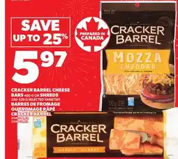 Independent City Market BARRES DE FROMAGE, 400 G OU FROMAGE RÂPÉ, 250-320 G CRACKER BARREL offer