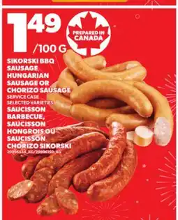 Independent City Market SAUCISSON BARBECUE, SAUCISSON HONGROIS OU SAUCISSON CHORIZO SIKORSKI offer