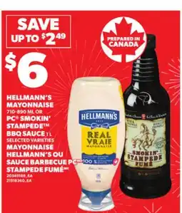 Independent City Market MAYONNAISE HELLMANN'S OU SAUCE BARBECUE PC STAMPEDE FUMÉ offer