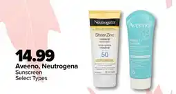 PharmaChoice Aveeno, Neutrogena Sunscreen offer