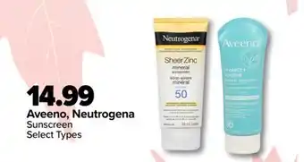 PharmaChoice Aveeno, Neutrogena Sunscreen offer