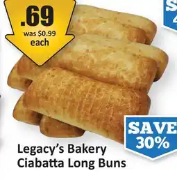 Starsky Legacy's Bakery Ciabatta Long Buns offer
